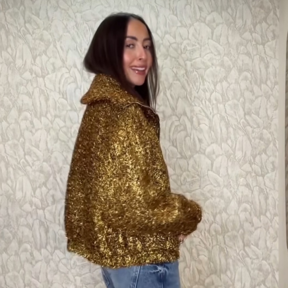 NWT ZARA TREND 2025 COLLECTION METALLIC THREAD BOMBER JACKET S 
🚨FIRM PRICE - Picture 5 of 16